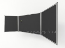 Магнитные меловые черные доски POS-Piter, с двумя створками, высота доски 100 см