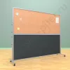 Тканевый комбинированный мобильный стенд, с двумя досками (ВхШ) 100х250 см