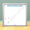 Магнитный информационный стенд с дверцей на 6 листов А4, петли сверху