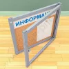 Пробковый информационный стенд с дверцей на 2 листа А4