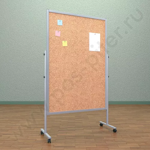 Напольный пробковый, разборный стенд, доска (ВхШ) 150х100 см. Ноги: АЛЮМИНИЙ