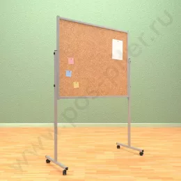 Напольный пробковый, разборный стенд, доска (ВхШ) 100х120 см. Ноги: МЕТАЛЛ