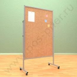 Напольный пробковый, разборный стенд, доска (ВхШ) 150х100 см. Ноги: МЕТАЛЛ