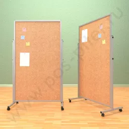 Напольный пробковый, разборный стенд, доска (ВхШ) 180х100 см. Ноги: МЕТАЛЛ