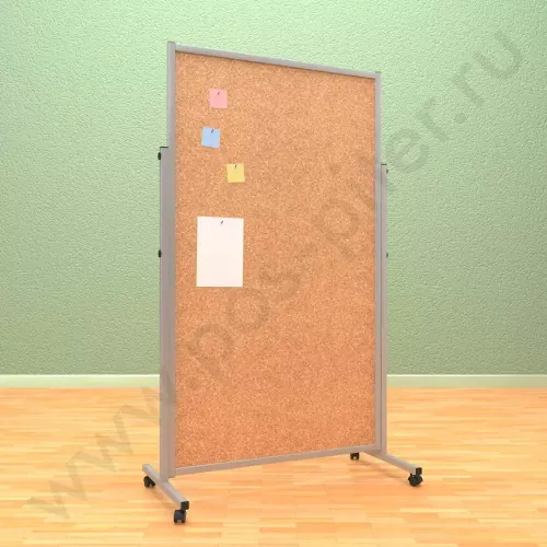Напольный пробковый, разборный стенд, доска (ВхШ) 180х100 см. Ноги: МЕТАЛЛ