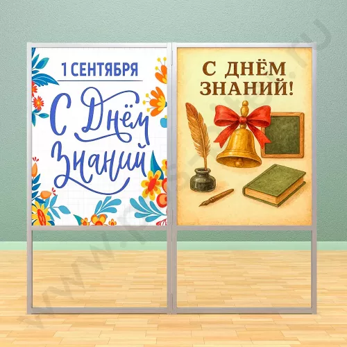 Рекламный складной стенд гармошка, 2 секции (ВхШ) 130*100 см
