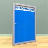 Информационный стенд с дверцей, с карманами на 4 листа А-4